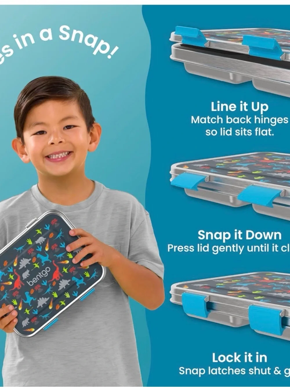 Bentgo Kids Leak-Resistant Stainless Steel Lunch Box in Blue
